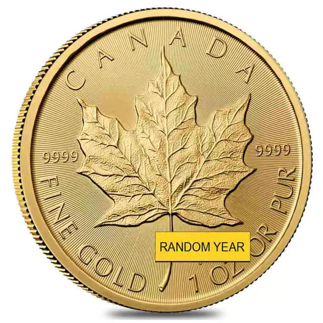 1 oz Canadian Gold Maple Leaf $50 Coin (Random Year)